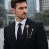 Rhinestone Star Tassel Brooch Tassel Chain Suit Collar Pin Suit Lapel Pin  Ceremony Banquet