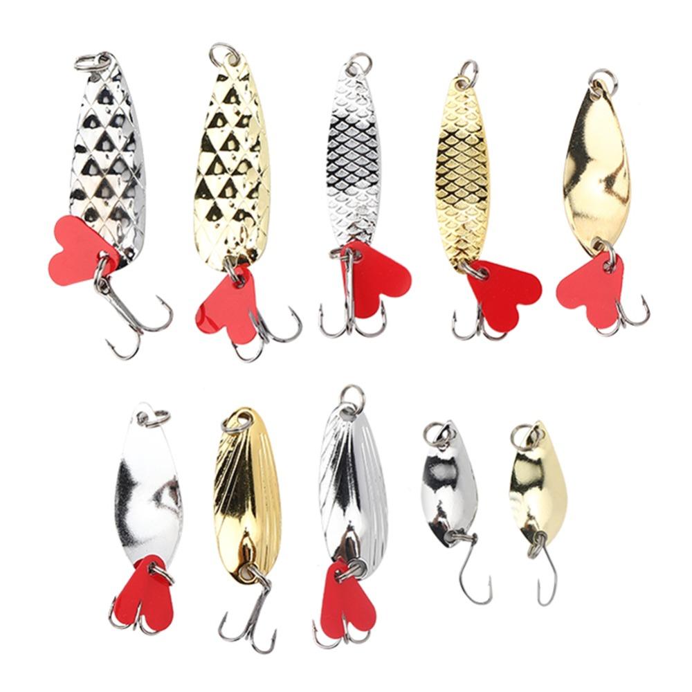 Hard Spinner Fishing Lures Set Bright Colors Fishing Lure Kit Durable Spoon Lures Kit For Trout