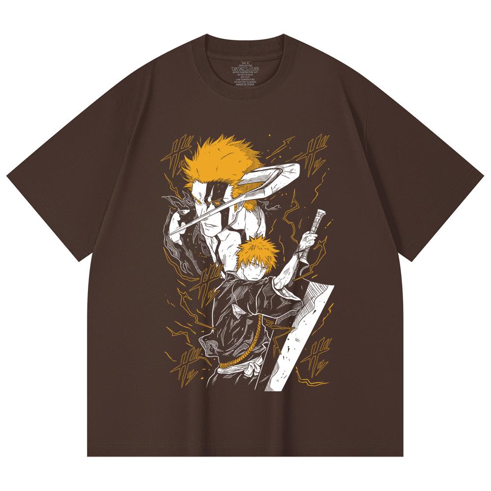 230 Gsm 100% Cotton Bleach V2 Ichigo Print Unisex Heavy Cotton T Shirt