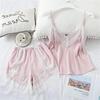 Women's Silk Satin Pajamas Set Sling Simulation Silk Pajamas Casual Wear M~XL