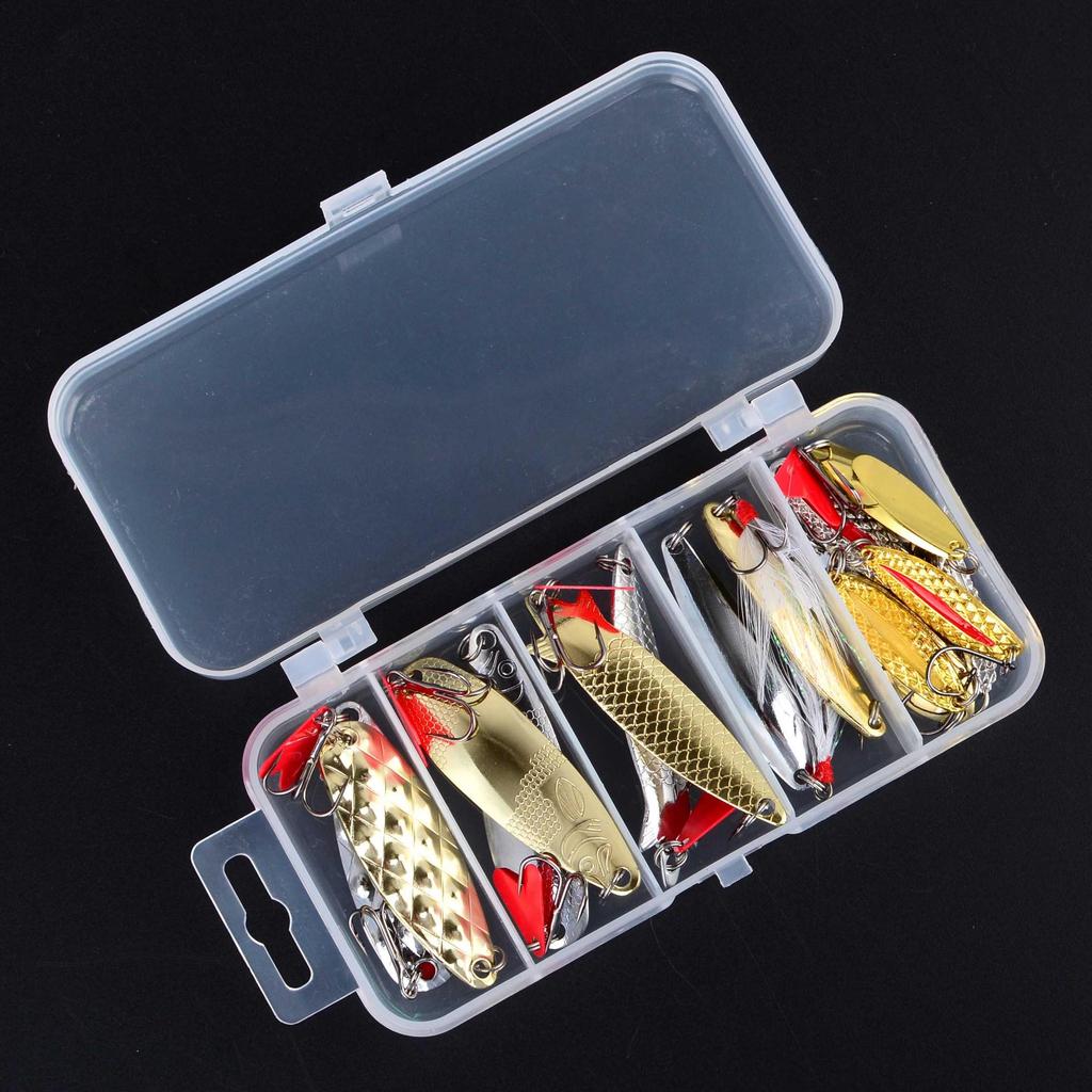 16-Piece Metal Feather Hook Lure Set for Freshwater & Saltwater Fishing - Ideal for Perch, Mandarin Fish, Sea Bass.