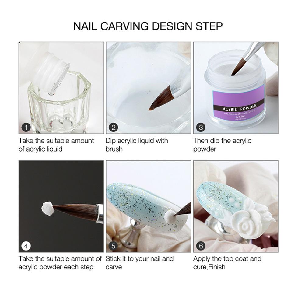 Acrylic Nail Powders Set Acrylic Powder and Liquid Set with Nail Brush Nails Art Decoration Extensio