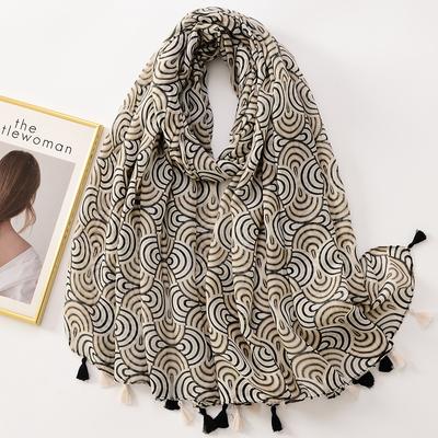 Fashion Geometric Paisley Tassel Viscose Shawl Scarf Lady Print Soft Pashmina Stole Wrap Snood Bufandas Muslim Hijab Sjaal