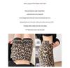 Retro Spicy Leopard Print Bodycon Woolen Skirt: Women's Slim High Waist A-line Autumn/Winter Style