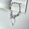 Rhinestone Butterfly Flower Necklace Tassel Women's Choker Fashion Vintage Metal Necklace  Gifts