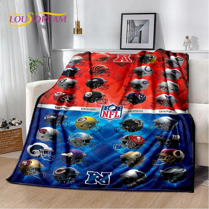 3D American Football Rugby Team Soft Flannel Blanket for Beds Bedroom Sofa Picnic,Throw Blanket for Cover Outdoors Leisure Gift