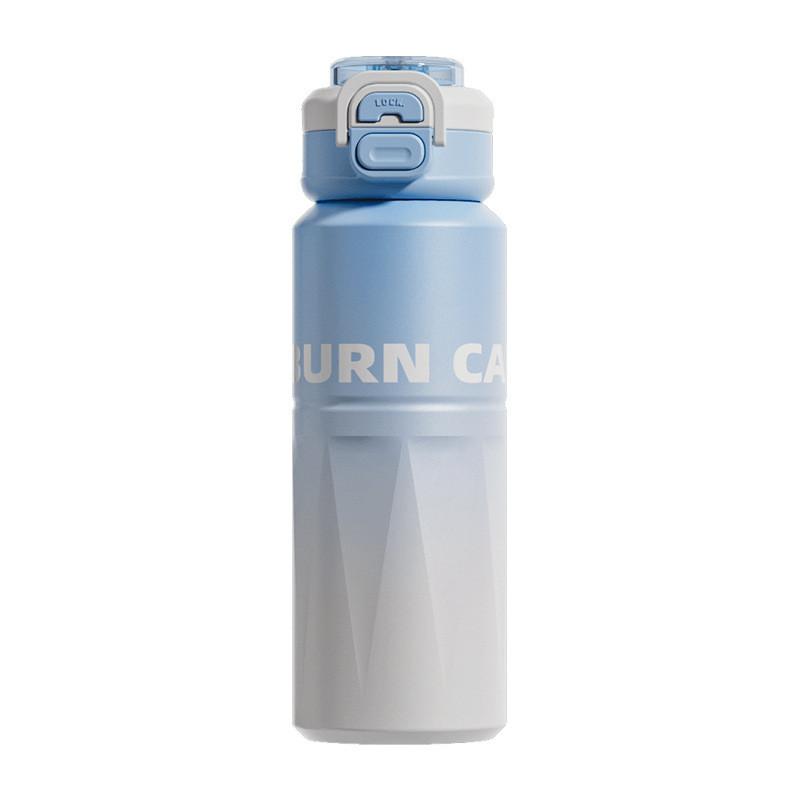 Gradient Pink Thermal Travel Mug With Carrying Rope For Outdoor And Home Use