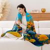 1pc Turquoise Blue Coral & Fish Fleece Blanket - Plush Thick Quilted-like Texture, Soft Warm All-Season Bedspread with Sea Life