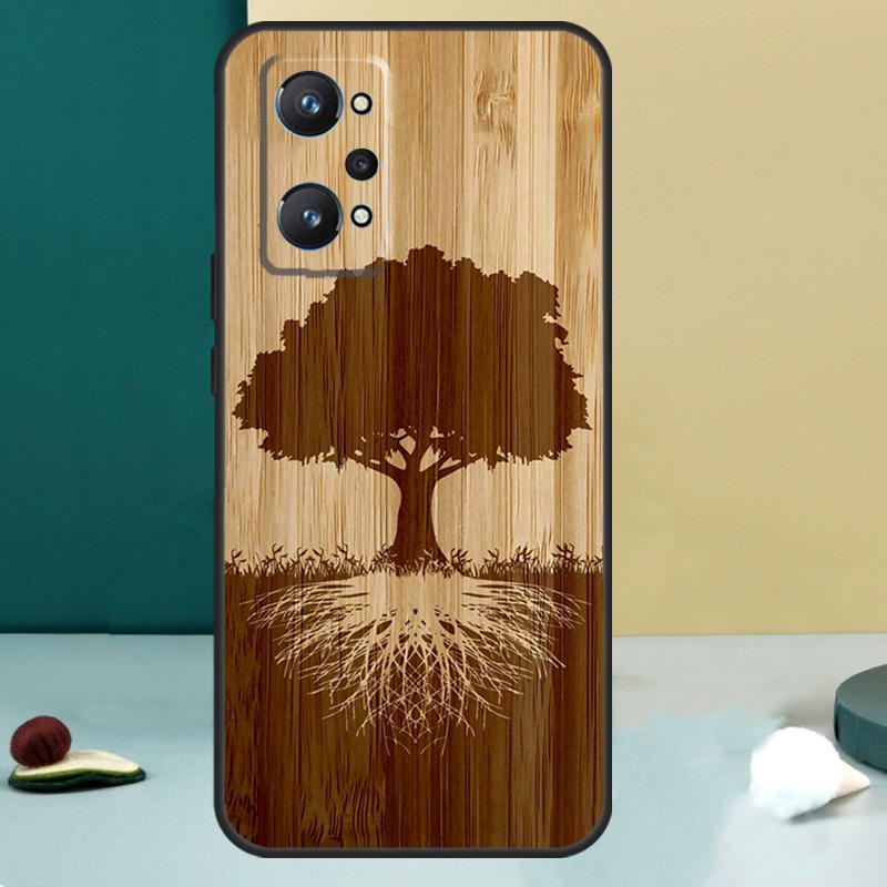 Tree Flower Bamboo Wood For Realme 11 10 12 13 14 Pro Plus GT 7 6 5 Pro GT 6T C67 C61 C53 C51 C21Y C25S C75 C55 Case