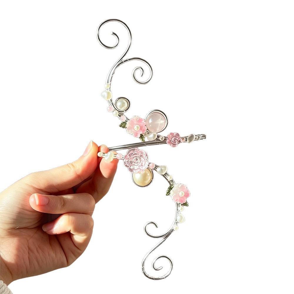 Adjustable Flower Arm Cuff Pearl Open Arm Bangle Boho Hollow Out Arm Band  Men