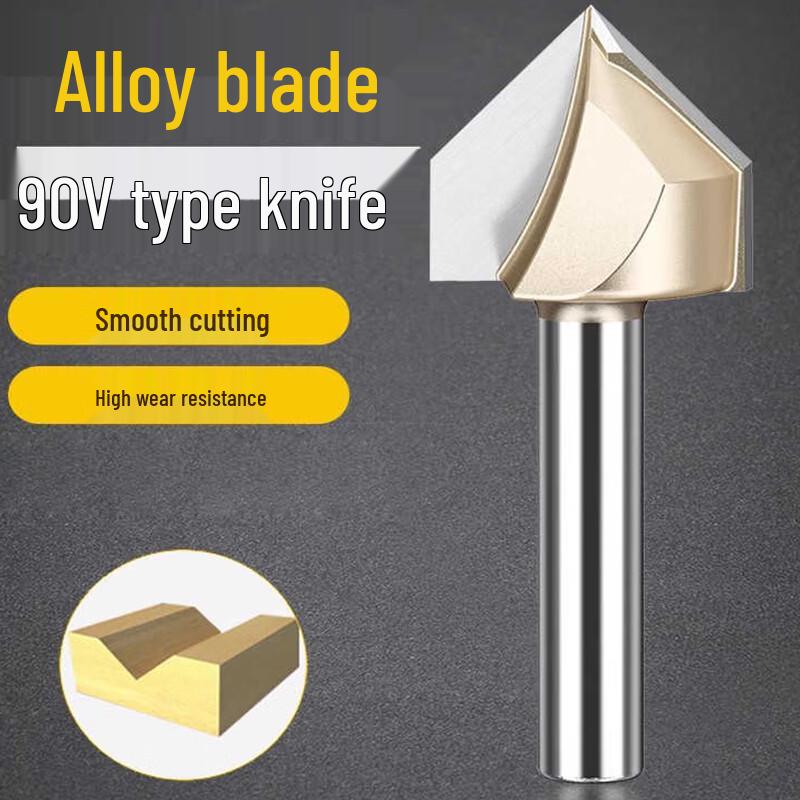 90-Degree V-Groove Woodworking Router Bit