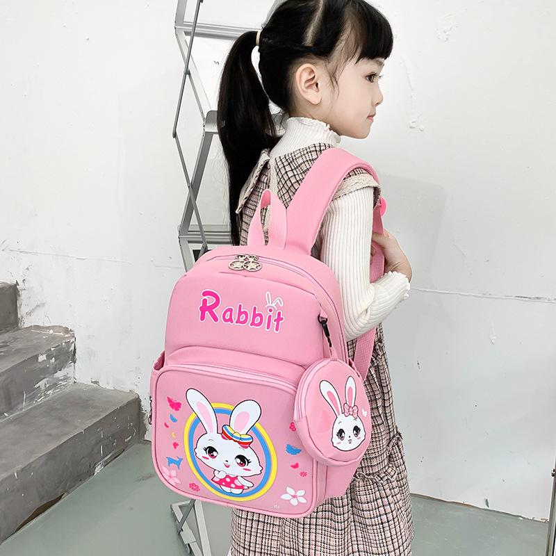 Children's Cartoon Backpack with Coin Purse and Spine Protection