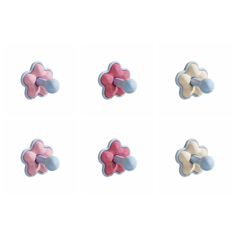

6PCS/SET Stable Support No-drill Hook Plastic Bathroom Hook Adhesive Hook Bathroom 6PCS/SET