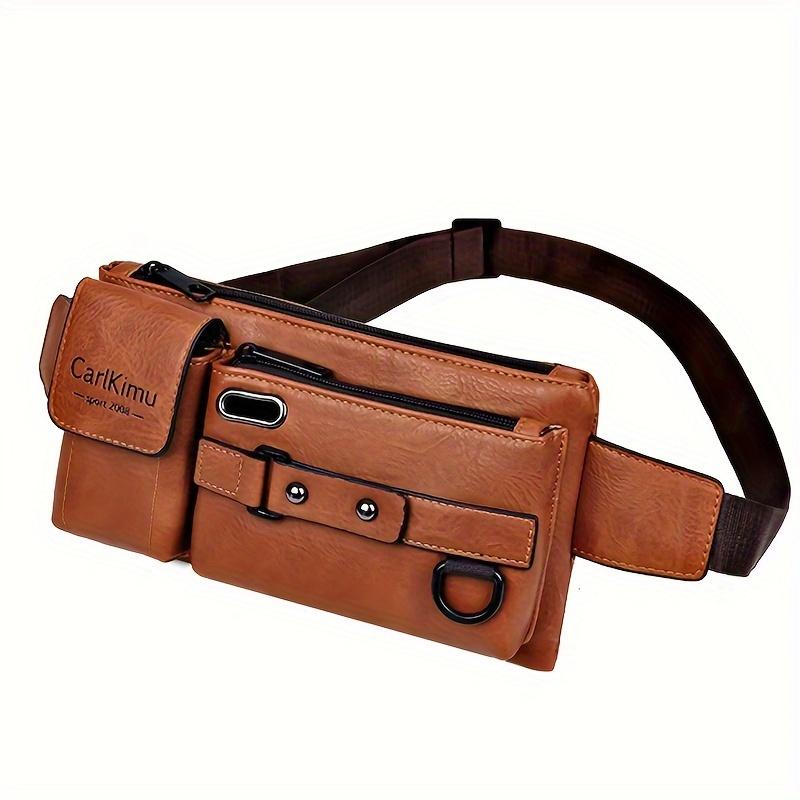 Men s and women s travel PU chest bag large capacity cross-body bag multifunctional leisure mobile phone shoulder bag хаки