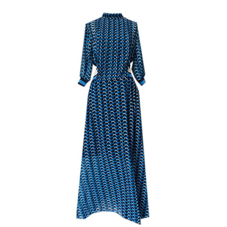 Spring Summer Women Temperament Hollow-out Chiffon Sexy Big Swing Long Dress