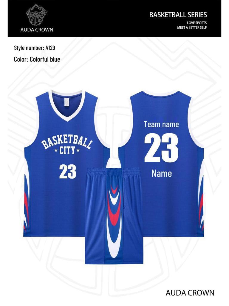 Men's Quick-Dry Breathable Basketball Uniform with Customized Team Letters and Numbers
