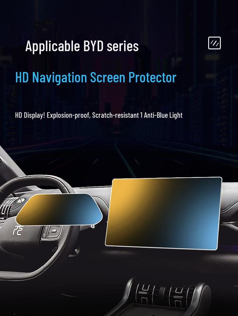 BYD Yuan PLUS Console Tempered Film: 26 Model Car Navigation Screen Protector