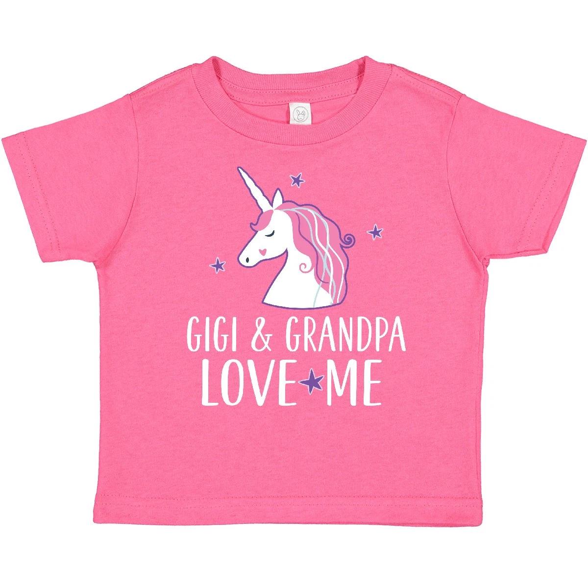 Inktastic Gigi And Grandpa Love Me Unicorn Grandchild Toddler T-Shirt From Girl 150