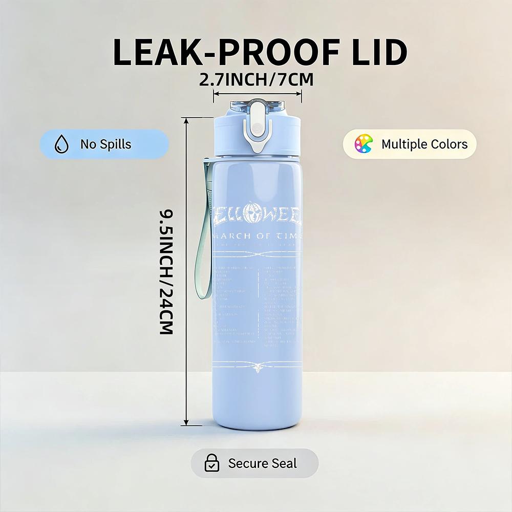 1PC ASA Brand Golden Text Logo Print 750ml colorful plastic sports water bottle leakproof pop up lid with straw for outdoor work home use