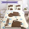 3pcs Custom Name Dog Bedding Set Duvet Cover Closure Includes 1 Duvet Cover & 2 Pillowcases, Soft and Comfortable for All Seasons.