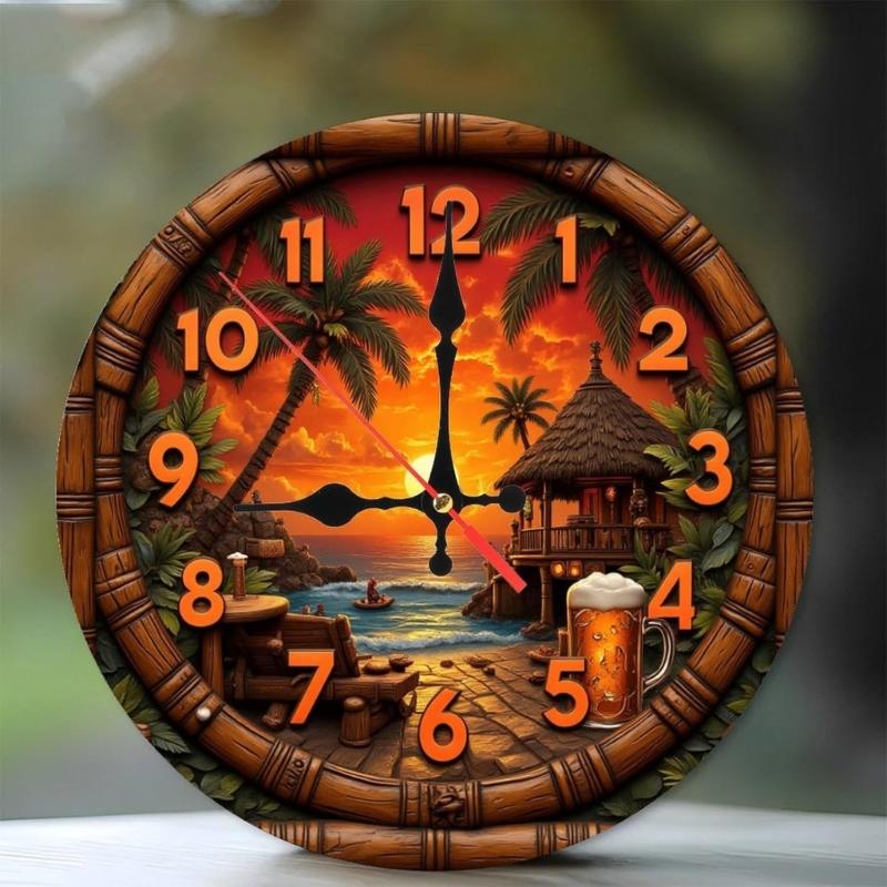 Acrylic Quiet Not Ticking Wall Clock Colorful Art Print Easy Mounting Perfect For Kitchen Living Space Decoration