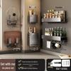 No-Drill Wall-Mounted Kitchen Storage Rack: Multifunctional Holder for Knives, Chopsticks, Pot Lids, and Seasoning Condiments