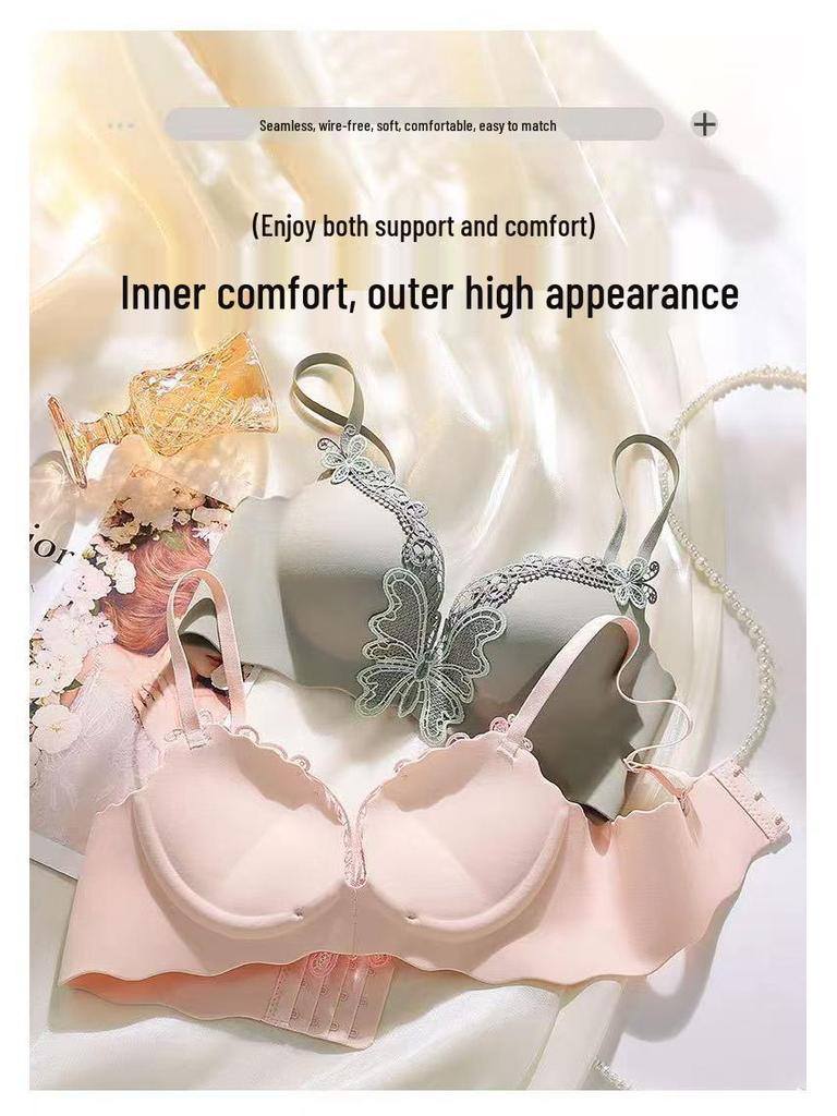 Seamless Underwire-Free Push-Up Bra for Women - Beautiful Back Support, Adjustable Shapewear, Uplift for Small Chest