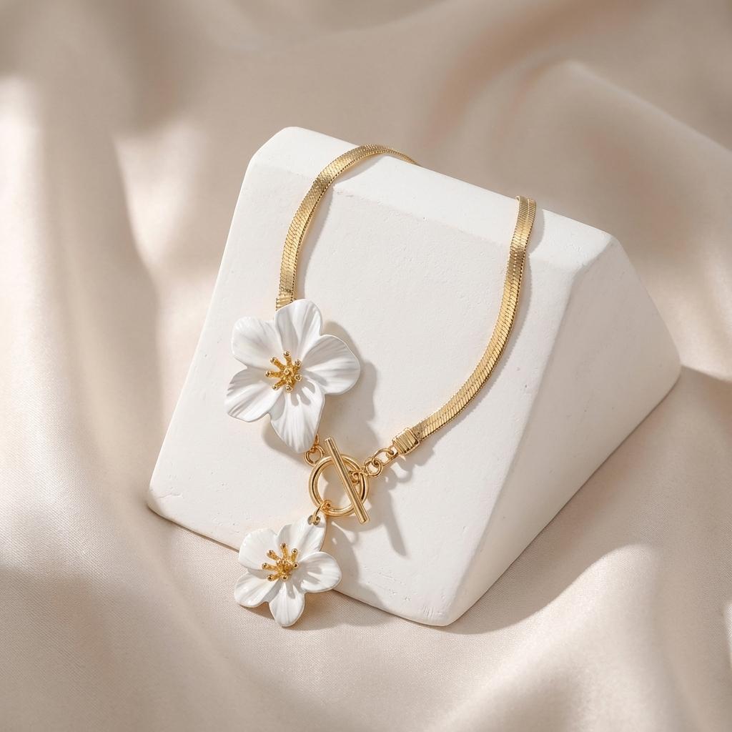 Fashion Metal Flower Pendant Anklet For Women Bohemian Vintage Gold Color Flower Tassel Ankle Chain Summer Beach Foot Jewelry