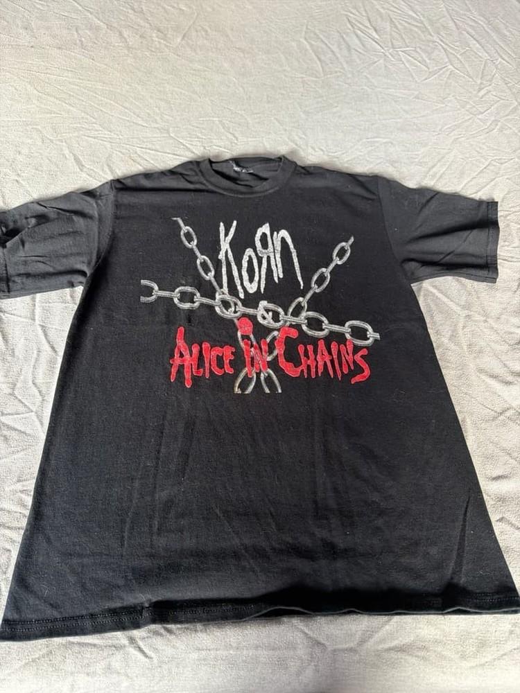 

Corn Alice In Chains 2019 band short sleeve Black remake Full sizes PA9370 Unisex T-Shirt XXXL