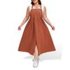 Plus Size  Overall Dress For Women Adjustable Strap Jumper Dress With Pockets Casual A-Line Maxi Dress