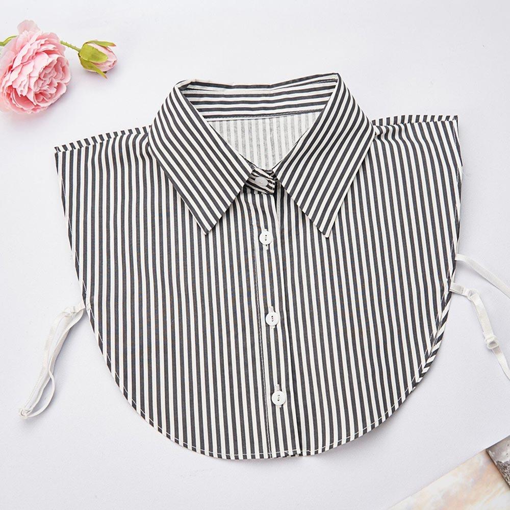 Detachable Front Tie Vintage False Blouse Collar Fashion Stripes Fake Collar  for Women