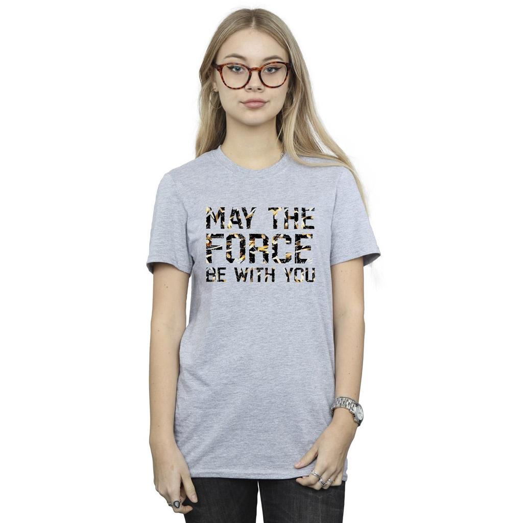 Star Wars Womens/Ladies May The Force Infill Cotton Boyfriend T-Shirt