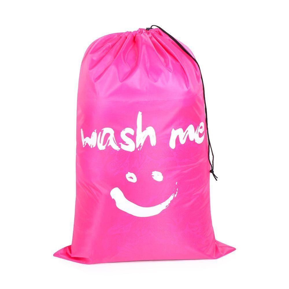 Nylon Laundry Bag Wash Me Travel Storage Pouch Machine Washable Dirty Clothes Organizer Wash Drawstring Bag