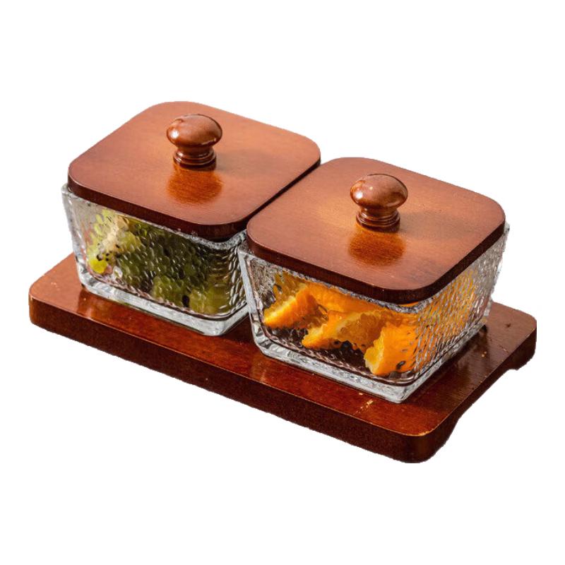 Weiyi Elegant Glass Divided Snack Serving Tray