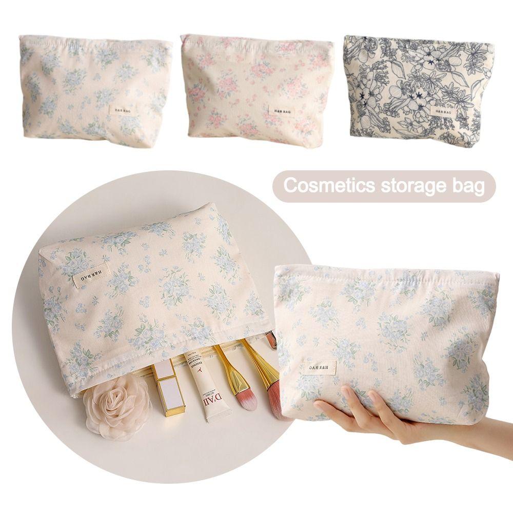 Flower Printed Cosmetic Storage Bag Floral Toiletry Handbag New Women Cosmetic Pouch  Travel