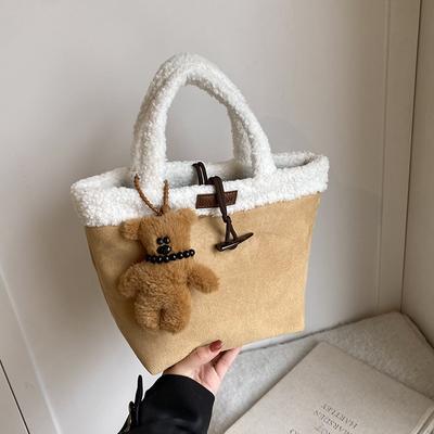 Nischen-Plüsch-Handtragetasche Damen Herbst und Winter Neu Retro Pendler Kleine Tasche