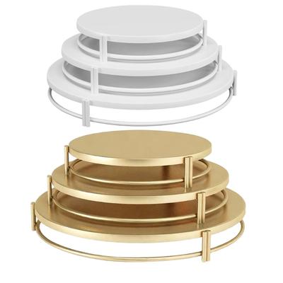 3 Piece Metal Dessert Stand Set Tiered Cakes Fruit Display Organizers for Parties Event Home Kitchens Decors