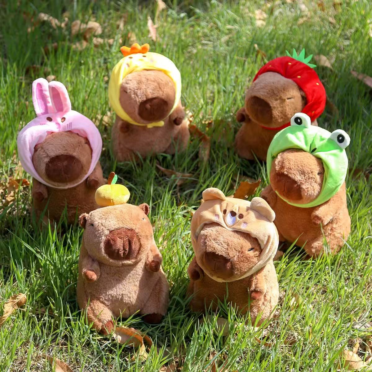 Favorite Toy Unisex Orchid Capybara Plush Toy Set Mommy With 4 Little Capibaras Capibala Plushie Dolls Stuffed Animal Pillow Turtle Backpack Car Decor