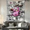 Courage the Cowardly Dog Wall Tapestry Aesthetic Wall Hanging Printed Fabric Blanket Decorative Tapestries for Bedroom Living Room Home Decor