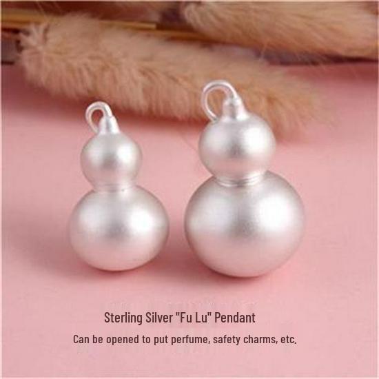 999 Sterling Silver Openable Gourd Pendant Necklace for Men & Women Small