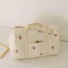 Portable Boston Embroidery Travel Bag - Large Capacity, Lightweight, Messenger Style