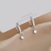 925 Sterling Silber Kristall Geometrischer Perlenanhänger Ohrstecker Für Frauen Party Schmuck Pendientes Accessoires Eh1459