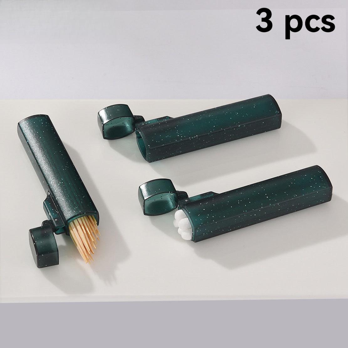 

3PCS Medicine Storage Box Portable Cotton Swab Toothpick Case Transparent Plastic Cigarette Holder Accessory Protective Cover