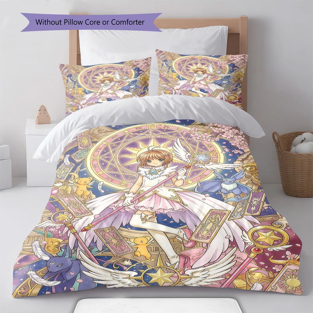 Cardcaptor Sakura Decorative Bedding Set Duvet Cover Pillowcase Soft Quilt Cover for Bedroom Home -QJY
