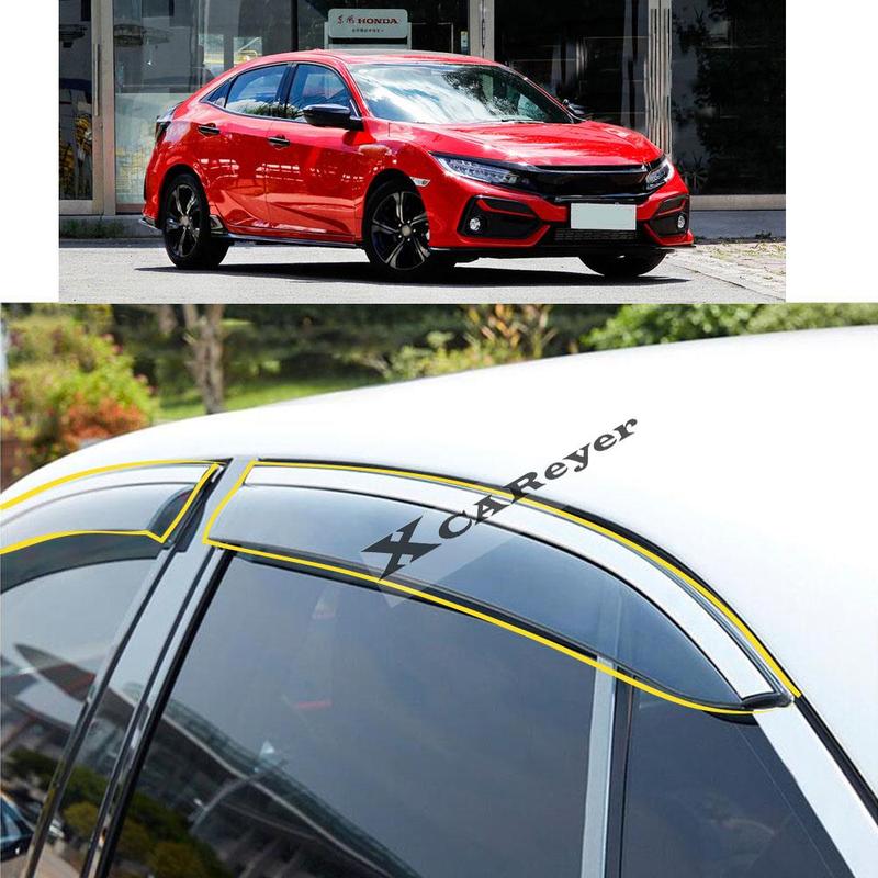 For Honda Civic 10th Hatchback Car Body Styling Sticker Plastic Window Glass Wind Visor Rain/Sun Guard Vent Parts