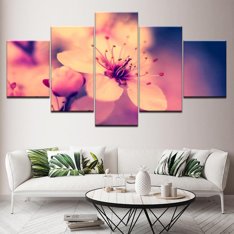 The art flowers 5 Panels Canvas Wall Art Wallpapers modern Poster Modular art painting for Living Room Home Decor