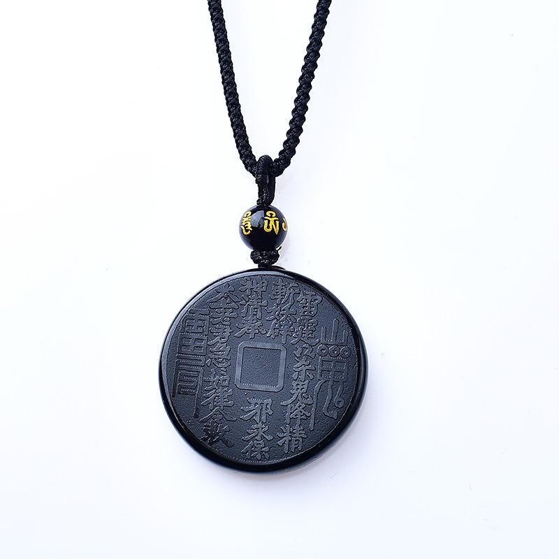 Natural Obsidian Mountain Ghost Pendant Keychain Charm Stone Jewelry