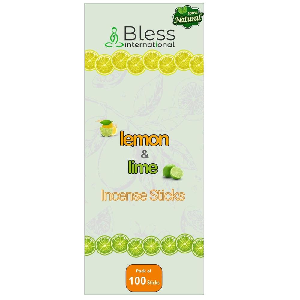 Lemon and Lime 100%-Natural-Incense-Sticks Handmade-Hand-Dipped Organic-Chemicals-Free for-Purification-Relaxation-Positivity