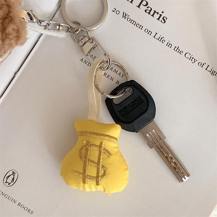 

Милый мультяшный брелок-подвеска в виде сумки с деньгами