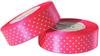Satin Ribbon with Dots Pink 22M 12Mm
